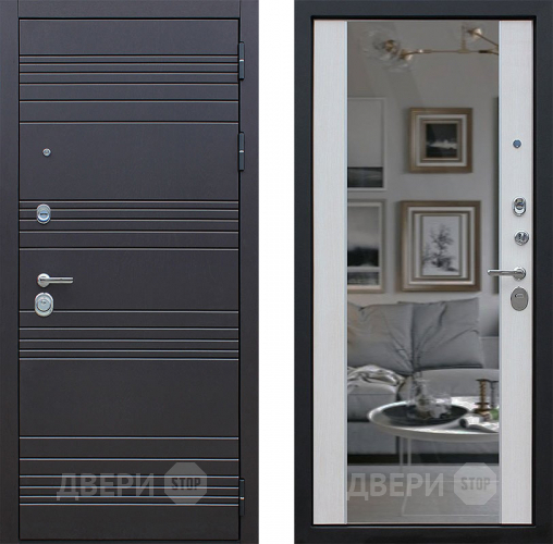 Дверь АСД Дуэт с зеркалом Лиственница белая