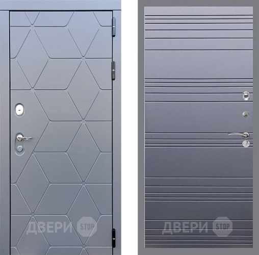Входная металлическая Дверь Стоп КОСМО Лайн Силк титан