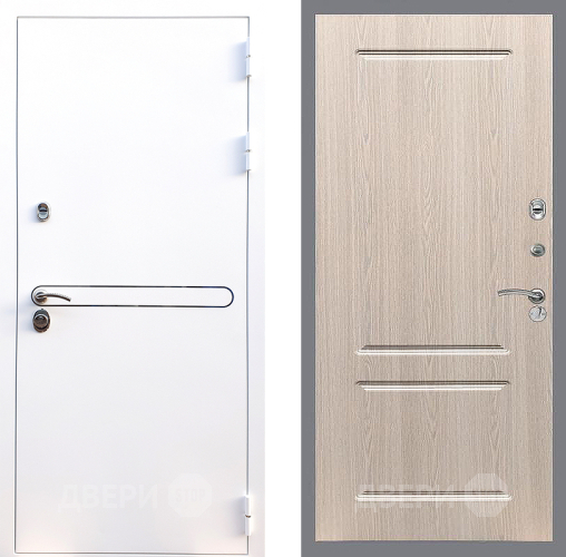 Входная металлическая Дверь Стоп Лайн Вайт ФЛ-117 Беленый дуб