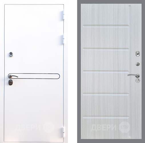 Входная металлическая Дверь Стоп Лайн Вайт ФЛ-102 Сандал белый