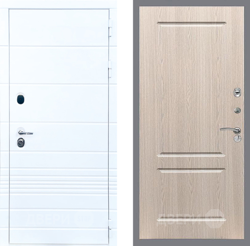 Входная металлическая Дверь Стоп ТРЕНДО ФЛ-117 Беленый дуб