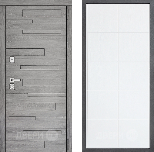 Входная металлическая Дверь Дверной континент ДК-10 ФЛ-Кватро Белое дерево