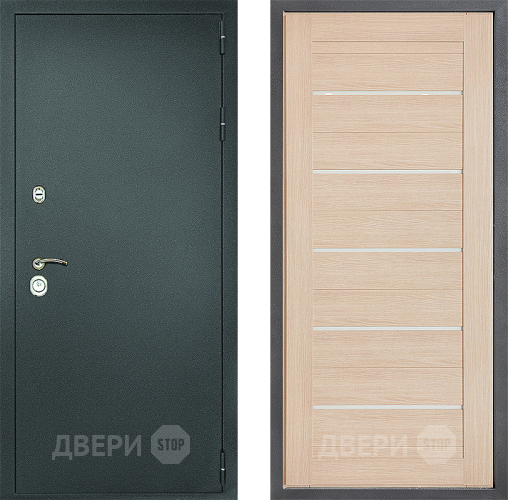 Входная металлическая Дверь Дверной континент Рубикон Серебро Дизайн ФЛ-46 Капучино