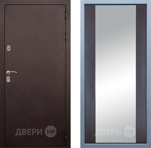 Дверь Дива МД-40 Медь Д-15 Зеркало Венге