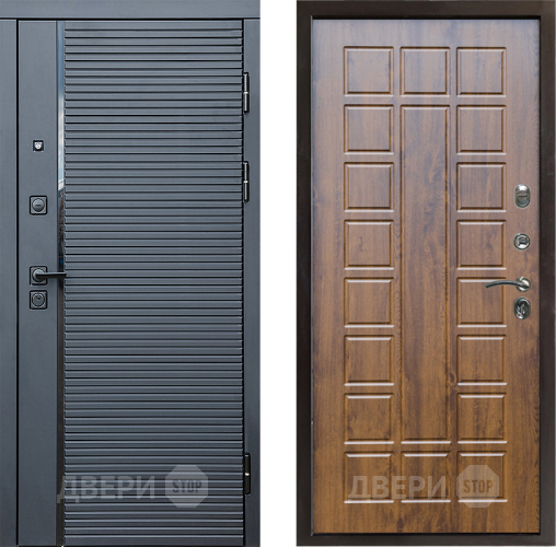 Входная металлическая Дверь Престиж Черная Линия Престиж Дуб