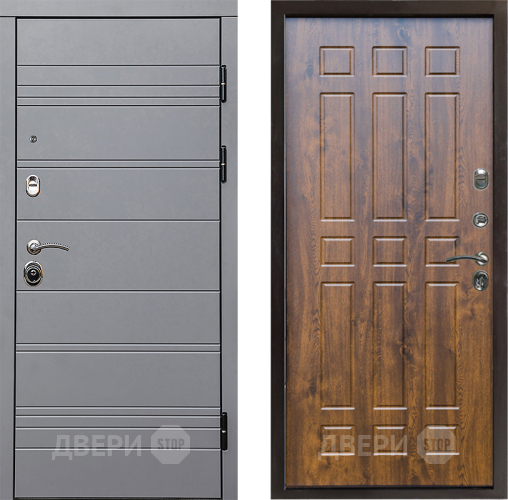 Входная металлическая Дверь Престиж Линия Грэй Спарта Дуб