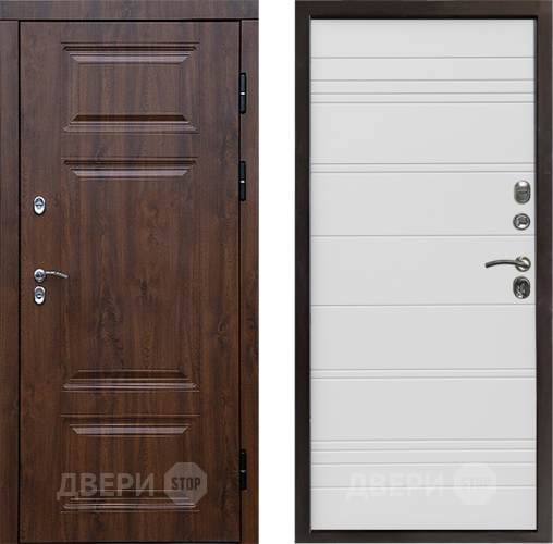 Дверь Престиж TERMO с терморазрывом Премиум Орех Line Белый