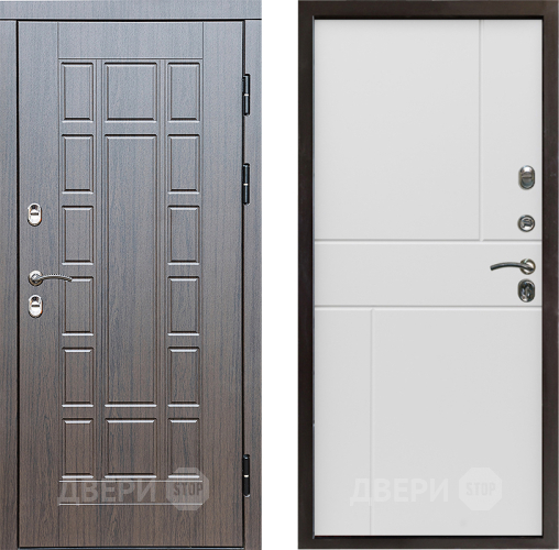 Входная металлическая Дверь Престиж TERMO с терморазрывом Престиж Горизонт Бетон белый