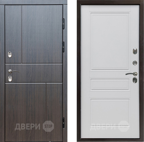 Входная металлическая Дверь Престиж TERMO с терморазрывом Горизонт Венге Классика Белый матовый