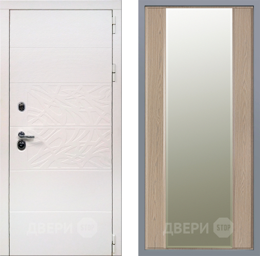 Дверь Заводские двери Дэко Вайт Зеркало Макси Беленый дуб
