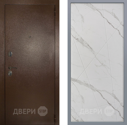 Дверь Заводские двери Эталон 3к антик медь Флитта Мрамор белый