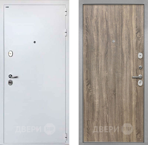 Входная металлическая Дверь Интекрон (INTECRON) Колизей White Гладкая Дуб турин