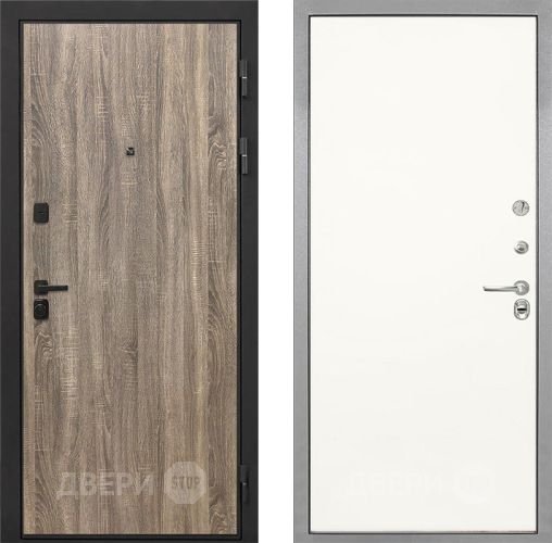 Входная металлическая Дверь Интекрон (INTECRON) Профит Black Дуб Турин Гладкая Слоновая кость