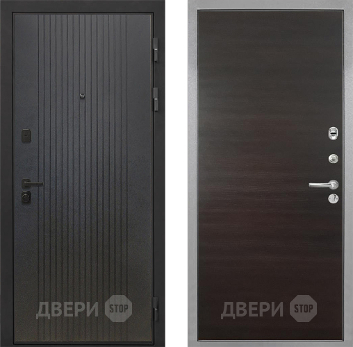 Входная металлическая Дверь Интекрон (INTECRON) Профит Black ФЛ-295 Гладкая Эковенге поперечный