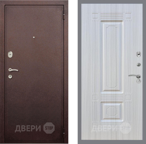 Дверь Рекс (REX) 2 Медный Антик FL-2 Сандал белый