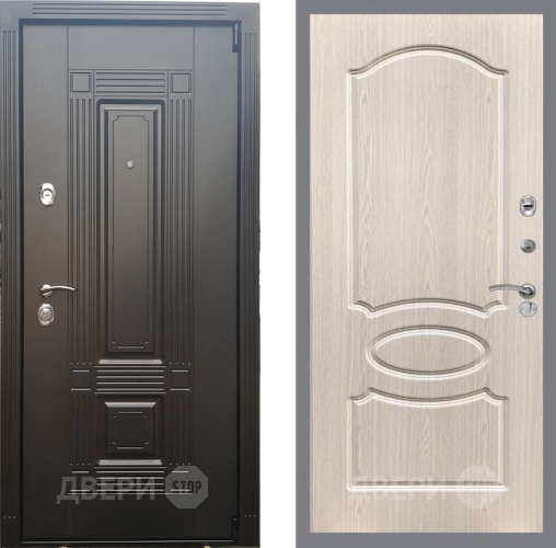 Входная металлическая Дверь Рекс (REX) 9 FL-128 Беленый дуб