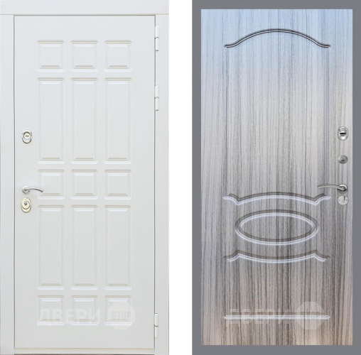 Входная металлическая Дверь Рекс (REX) 8 Силк Сноу FL-128 Сандал грей