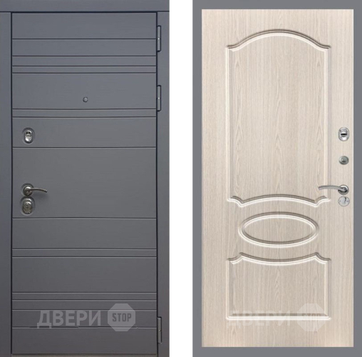Дверь Рекс (REX) 14 силк титан FL-128 Беленый дуб