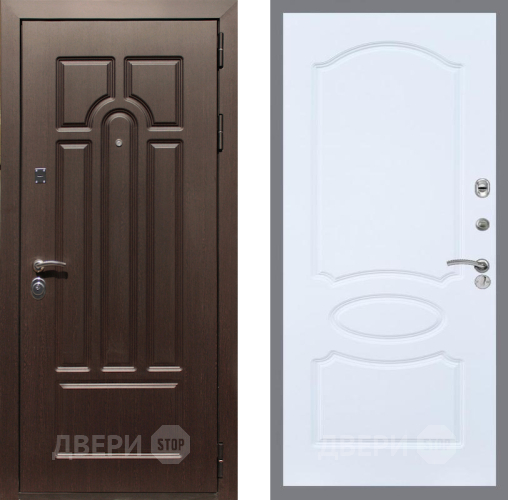 Входная металлическая Дверь Рекс (REX) Эврика FL-128 Силк Сноу