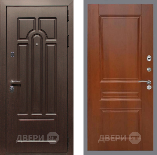 Входная металлическая Дверь Рекс (REX) Эврика FL-243 Итальянский орех