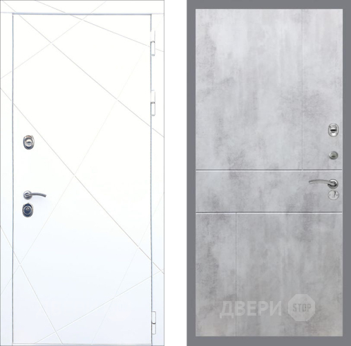 Входная металлическая Дверь Рекс (REX) 13 Силк Сноу FL-290 Бетон светлый