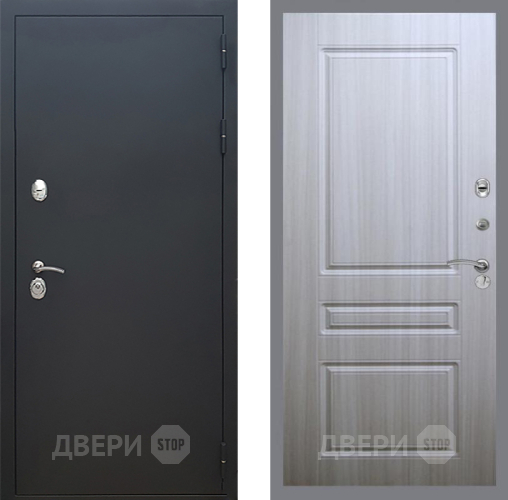 Входная металлическая Дверь Рекс (REX) 5 Черный Муар FL-243 Сандал белый