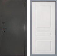 Дверь Заводские двери Эталон 3к антик серебро Стокгольм Белый софт 860х2050 мм