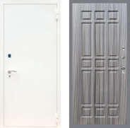 Дверь Рекс (REX) 1А Белая шагрень FL-33 Сандал грей