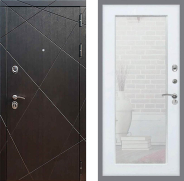 Дверь Рекс (REX) 13 Венге Зеркало Пастораль Белый ясень 860х2050 мм